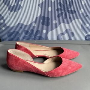 Marc Fisher Bright Pink Half d'orsay Flats Leather Flats, Women's size 9.5